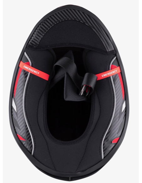 SCORPION EXO-R1 CARBON EVO AIR MG RED SPORTINIS/UŽDARAS MOTO ŠALMAS