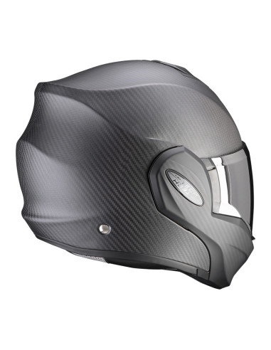 SCORPION EXO-TECH EVO CARBON MATT BLACK FLIP-UP MOTO HELMET