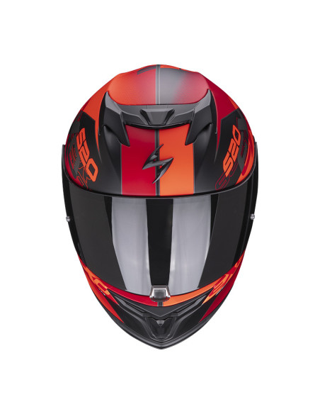 SCORPION EXO-520 EVO AIR COVER BLACK/RED SPORTINIS/UŽDARAS MOTO ŠALMAS