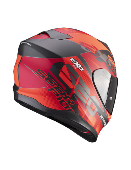 SCORPION EXO-520 EVO AIR COVER BLACK/RED SPORTINIS/UŽDARAS MOTO ŠALMAS