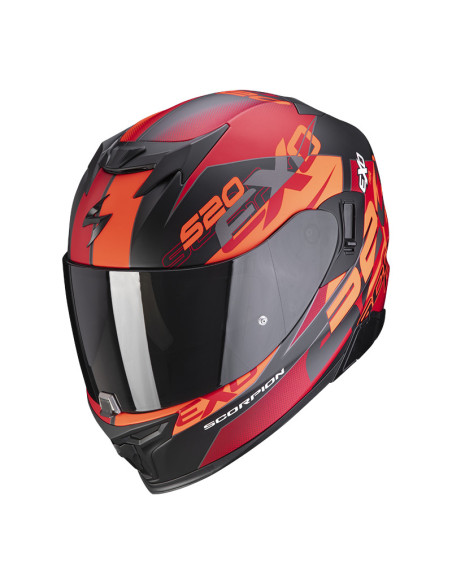 SCORPION EXO-520 EVO AIR COVER BLACK/RED SPORTINIS/UŽDARAS MOTO ŠALMAS