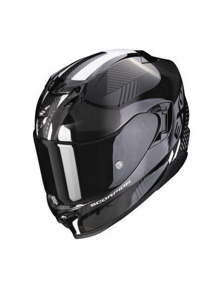 SCORPION EXO-520 EVO AIR LATEN BLACK/WHITE SPORTINIS/UŽDARAS MOTO ŠALMAS
