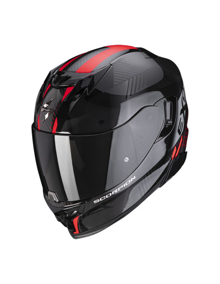 SCORPION EXO-520 EVO AIR LATEN BLACK/RED SPORTINIS/UŽDARAS MOTO ŠALMAS