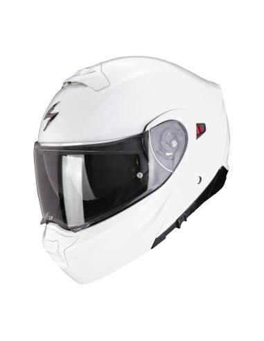 SCORPION EXO-930 EVO WHITE FLIP-UP MOTO ŠALMAS