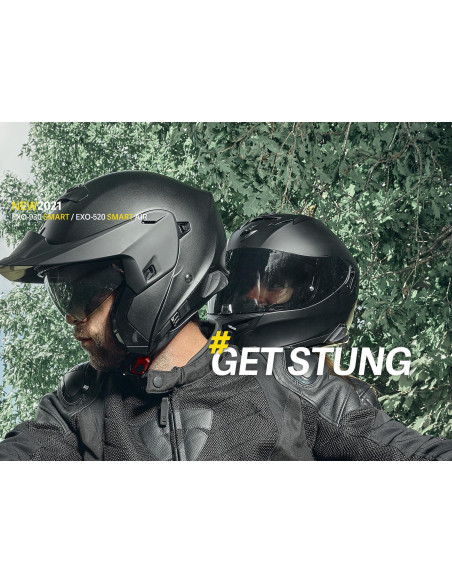 SCORPION EXO-930 SMART MATT BLACK FLIP-UP MOTO ŠALMAS
