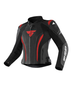 SHIMA MIURA 2.0 BLACK/RED WOMEN'S LEATHER MOTO JACKET