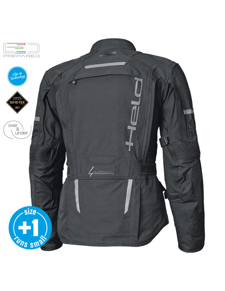 HELD CARESE EVO GORE-TEX® BLACK TEKSTILINĖ MOTO STRIUKĖ