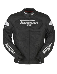 FURYGAN ATOM VENTED BLACK/WHITE TEKSTILINĖ MOTO STRIUKĖ