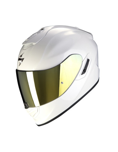 SCORPION EXO-1400 EVO AIR PEARL WHITE SPORTINIS/UŽDARAS MOTO ŠALMAS