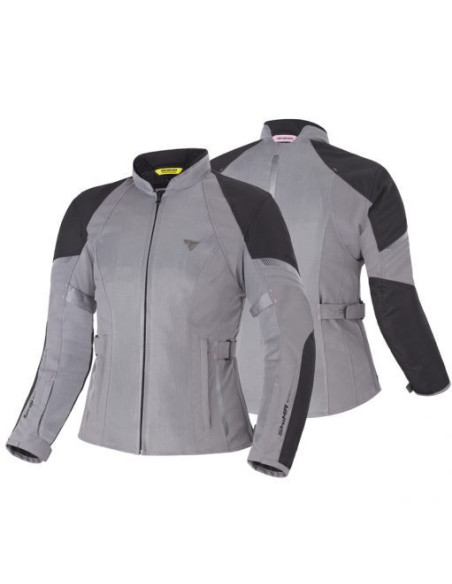 SHIMA WOMENS JET GREY SUMMER TEXTILE MOTO JACKET