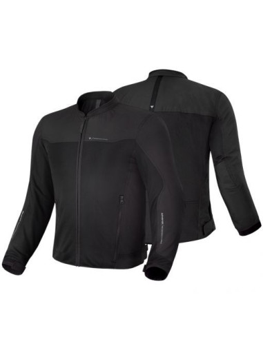 SHIMA OPENAIR BLACK SUMMER TEXTILE MOTO JACKET