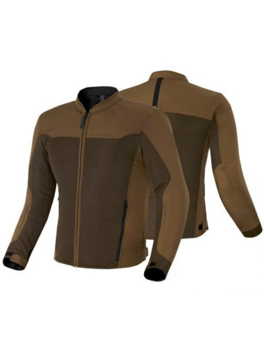 SHIMA OPENAIR BROWN SUMMER TEXTILE MOTO JACKET