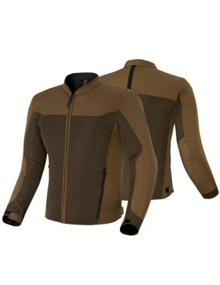 SHIMA OPENAIR BROWN SUMMER TEXTILE MOTO JACKET