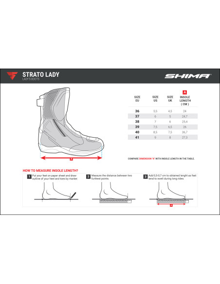 SHIMA WOMENS STRATO MOTO BATAI