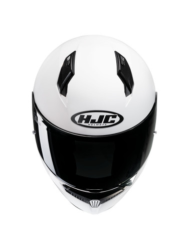 HJC C10 SOLID WHITE SPORTINIS/UŽDARAS MOTO ŠALMAS