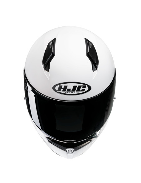 HJC C10 SOLID WHITE SPORTINIS/UŽDARAS MOTO ŠALMAS