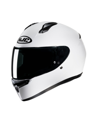 HJC C10 SOLID WHITE SPORTINIS/UŽDARAS MOTO ŠALMAS