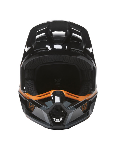 FOX V2 MERZ BLACK/GOLD KROSINIS MOTO ŠALMAS