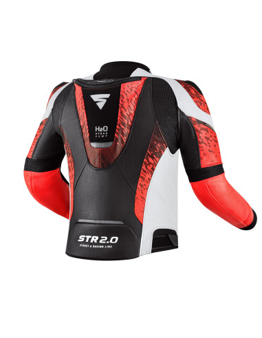 SHIMA STR 2.0 LEATHER MOTO JACKET RED FLUO