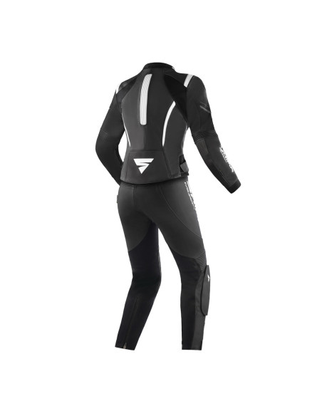 SHIMA MIURA 2.0 BLACK/WHITE 2-PIECE LEATHER MOTO SUIT