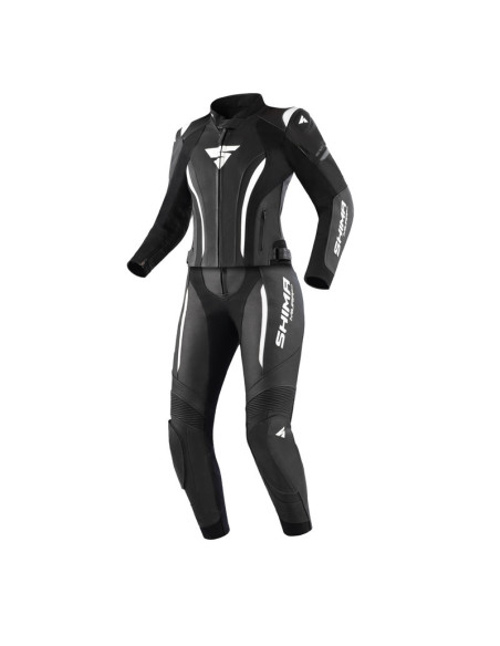 SHIMA MIURA 2.0 BLACK/WHITE 2 DALIŲ ODINIS MOTO KOMBINEZONAS