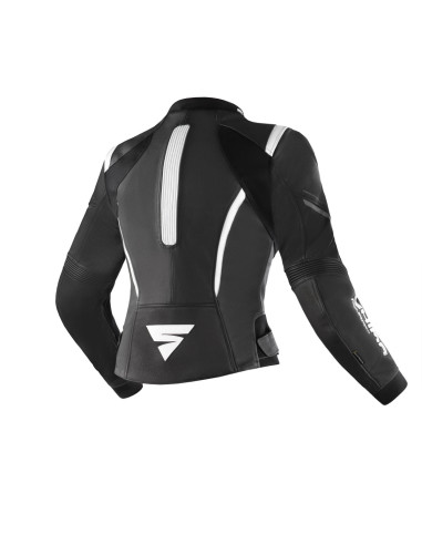SHIMA MIURA 2.0 BLACK/WHITE WOMEN'S LEATHER MOTO JACKET