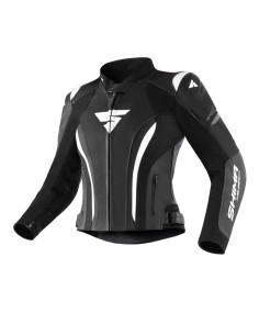 SHIMA MIURA 2.0 BLACK/WHITE WOMEN'S LEATHER MOTO JACKET