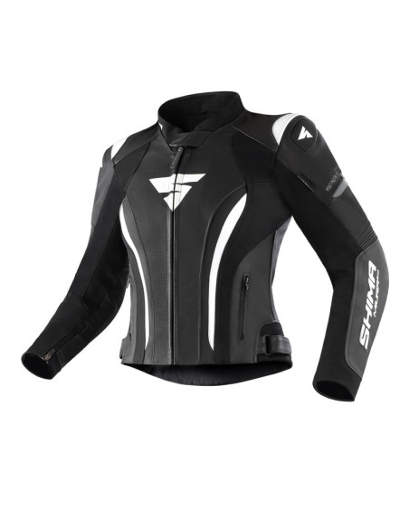 SHIMA MIURA 2.0 BLACK/WHITE WOMEN'S LEATHER MOTO JACKET