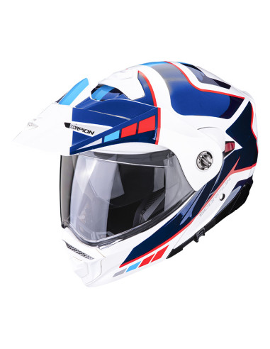 SCORPION ADX-2 CAMINO WHITE/BLUE/RED ADVENTURE MOTO ŠALMAS