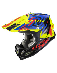 SCORPION VX-22 AIR NEOX YELLOW/BLUE/RED KROSINIS MOTO ŠALMAS