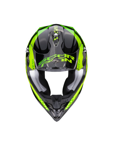 SCORPION VX-16 EVO AIR SOUL BLACK/YELLOW FLUO KROSINIS MOTO ŠALMAS