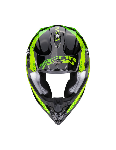 SCORPION VX-16 EVO AIR SOUL BLACK/YELLOW FLUO KROSINIS MOTO ŠALMAS