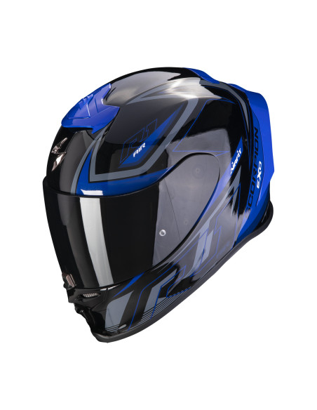 SCORPION EXO-R1 EVO AIR GAZ BLACK/BLUE SPORTINIS/UŽDARAS MOTO ŠALMAS