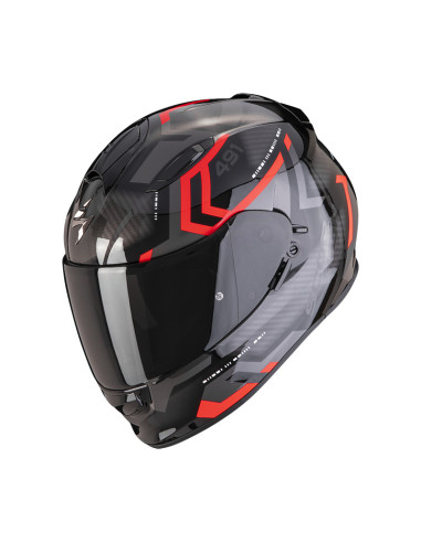 SCORPION EXO-491 SPIN BLACK/RED SPORTINIS/UŽDARAS MOTO ŠALMAS