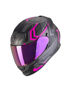 SCORPION EXO-491 SPIN BLACK/PINK SPORTINIS/UŽDARAS MOTO ŠALMAS