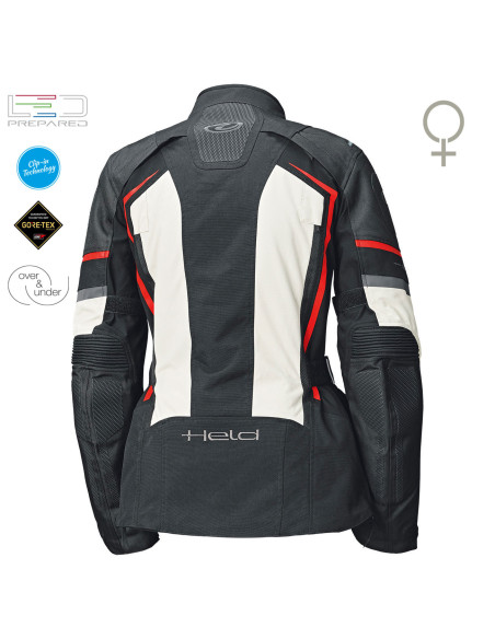 HELD KARAKUM TOP WHITE MOTERIŠKA TEKSTILINĖ MOTO STRIUKĖ