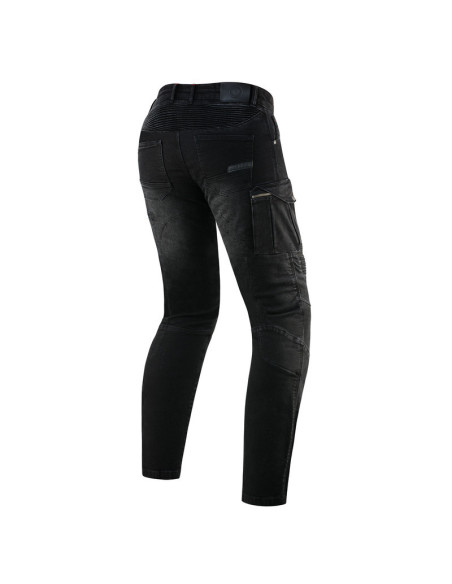 REBELHORN VANDAL WASHED BLACK MOTO DŽINSAI