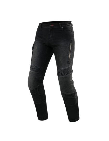 REBELHORN VANDAL WASHED BLACK MOTO DŽINSAI