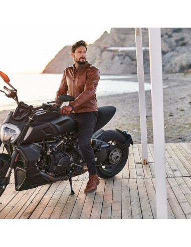SHIMA HUNTER 2.0 LIGHT BROWN LEATHER MOTO JACKET