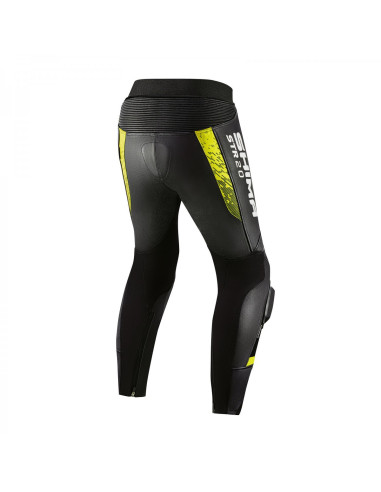 SHIMA STR 2.0 LEATHER MOTO TROUSERS BLACK/YELLOW FLUO