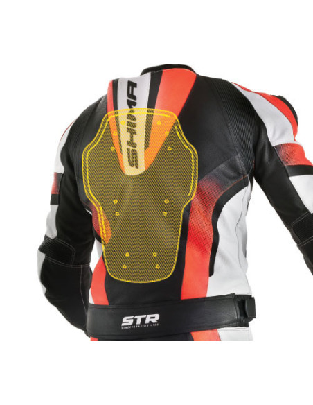 SHIMA STR 2.0 BLACK/YELLOW FLUO 2 DALIŲ ODINIS MOTO KOMBINEZONAS