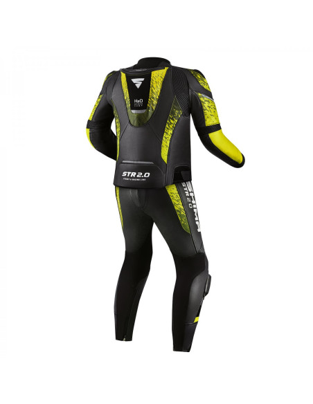 SHIMA STR 2.0 BLACK/YELLOW FLUO 2 DALIŲ ODINIS MOTO KOMBINEZONAS