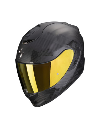 SCORPION EXO-1400 AIR CARBON CEREBRO BLACK SPORTINIS/UŽDARAS MOTO ŠALMAS