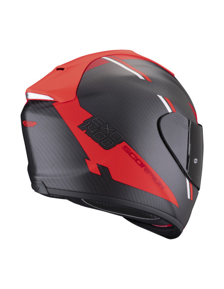 SCORPION EXO-1400 AIR CARBON KENDAL RED SPORTINIS/UŽDARAS MOTO ŠALMAS