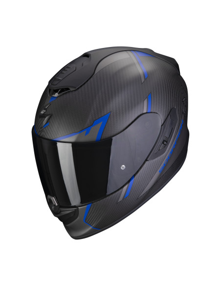 SCORPION EXO-1400 AIR CARBON KENDAL BLUE SPORTINIS/UŽDARAS MOTO ŠALMAS