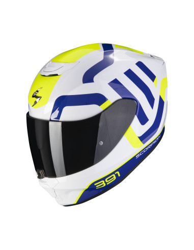 SCORPION EXO-391 AROK BLUE/YELLOW SPORTINIS/UŽDARAS MOTO ŠALMAS