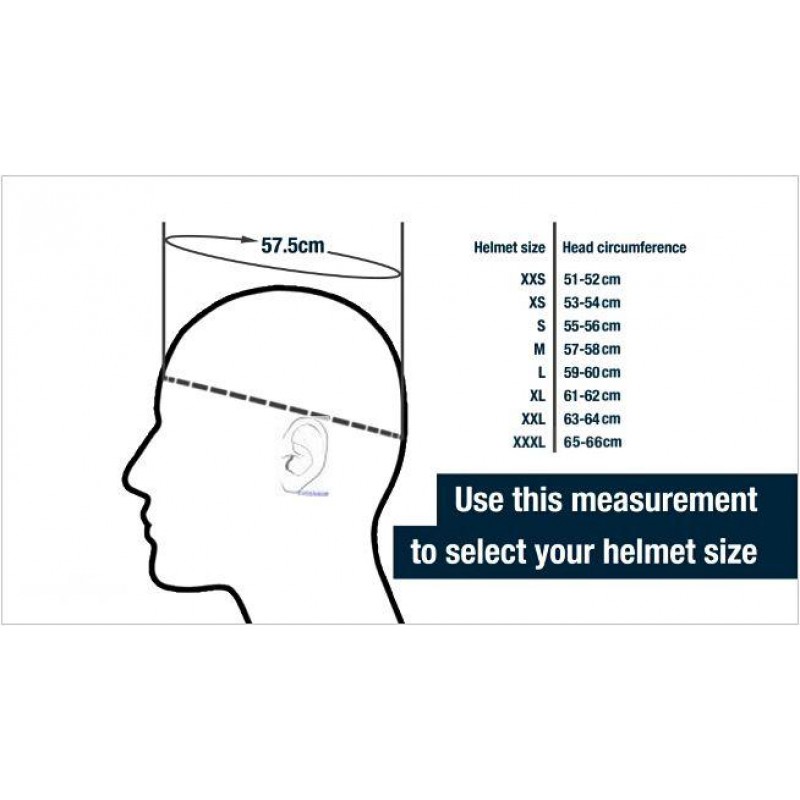 Размер головы как измерить для шлема мотоцикла схема